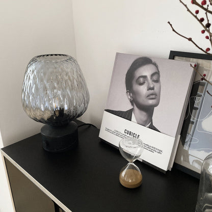 LuminousBlaze - Modern Lamp with Sleek Glass Cover and Soft Light