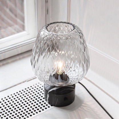 LuminousBlaze - Modern Lamp with Sleek Glass Cover and Soft Light