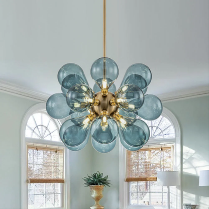 Blue glass cluster chandelier by Jarise 1