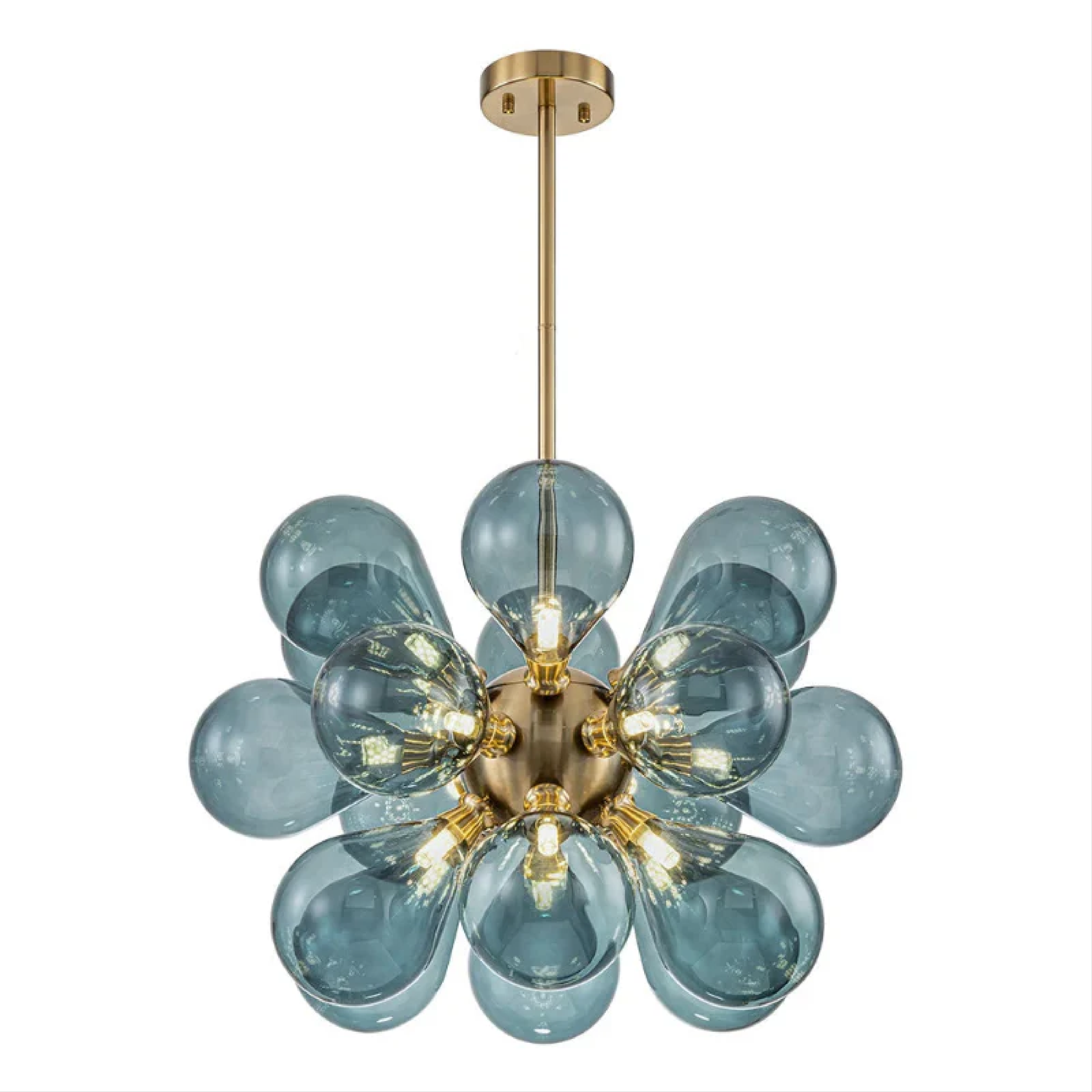 Blue glass cluster chandelier by Jarise 4