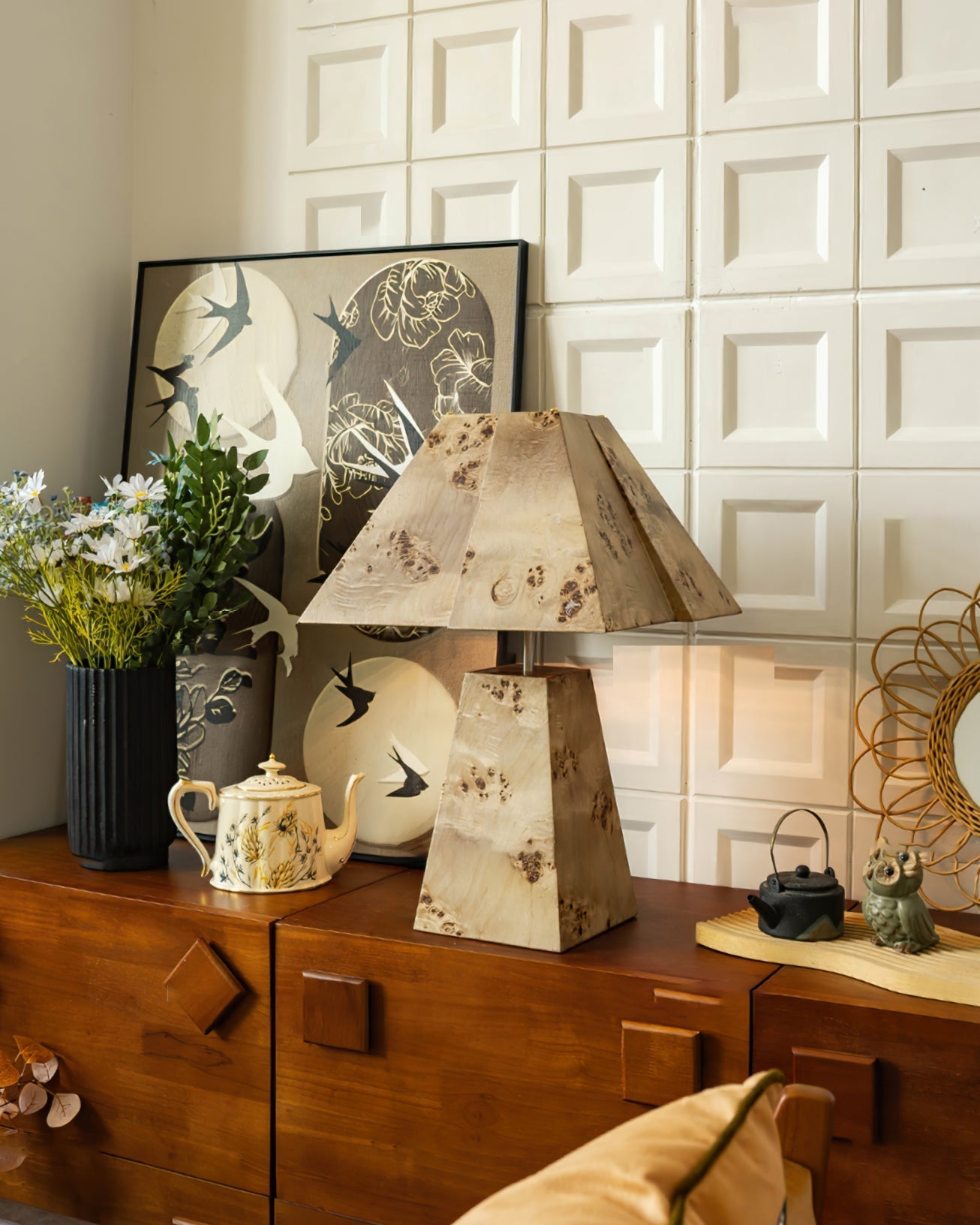 PineAura - Træbordlampe