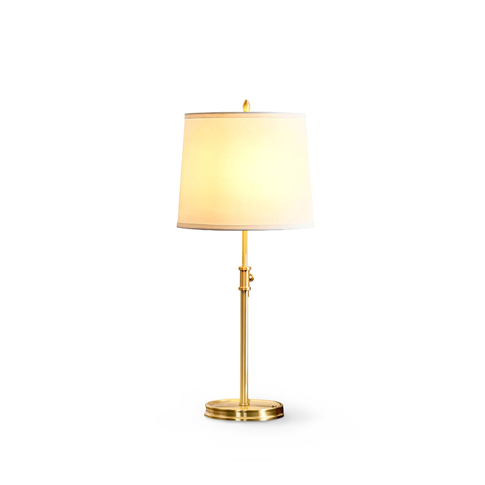 LuxeGlow – Classic Brass Table Lamp with Linen Shade