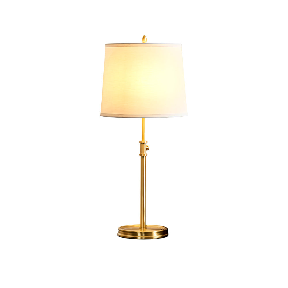 LuxeGlow – Classic Brass Table Lamp with Linen Shade