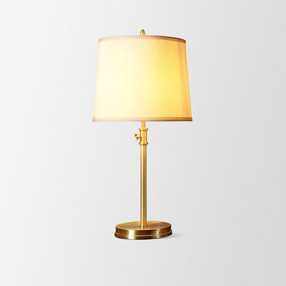 LuxeGlow – Classic Brass Table Lamp with Linen Shade