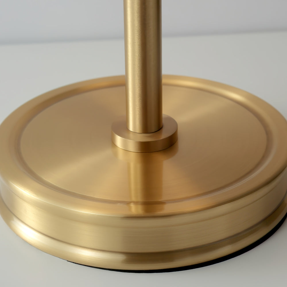 LuxeGlow – Classic Brass Table Lamp with Linen Shade