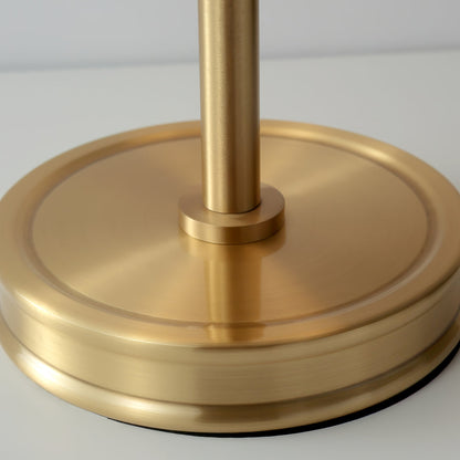 LuxeGlow – Classic Brass Table Lamp with Linen Shade