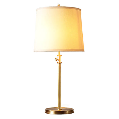 LuxeGlow – Classic Brass Table Lamp with Linen Shade