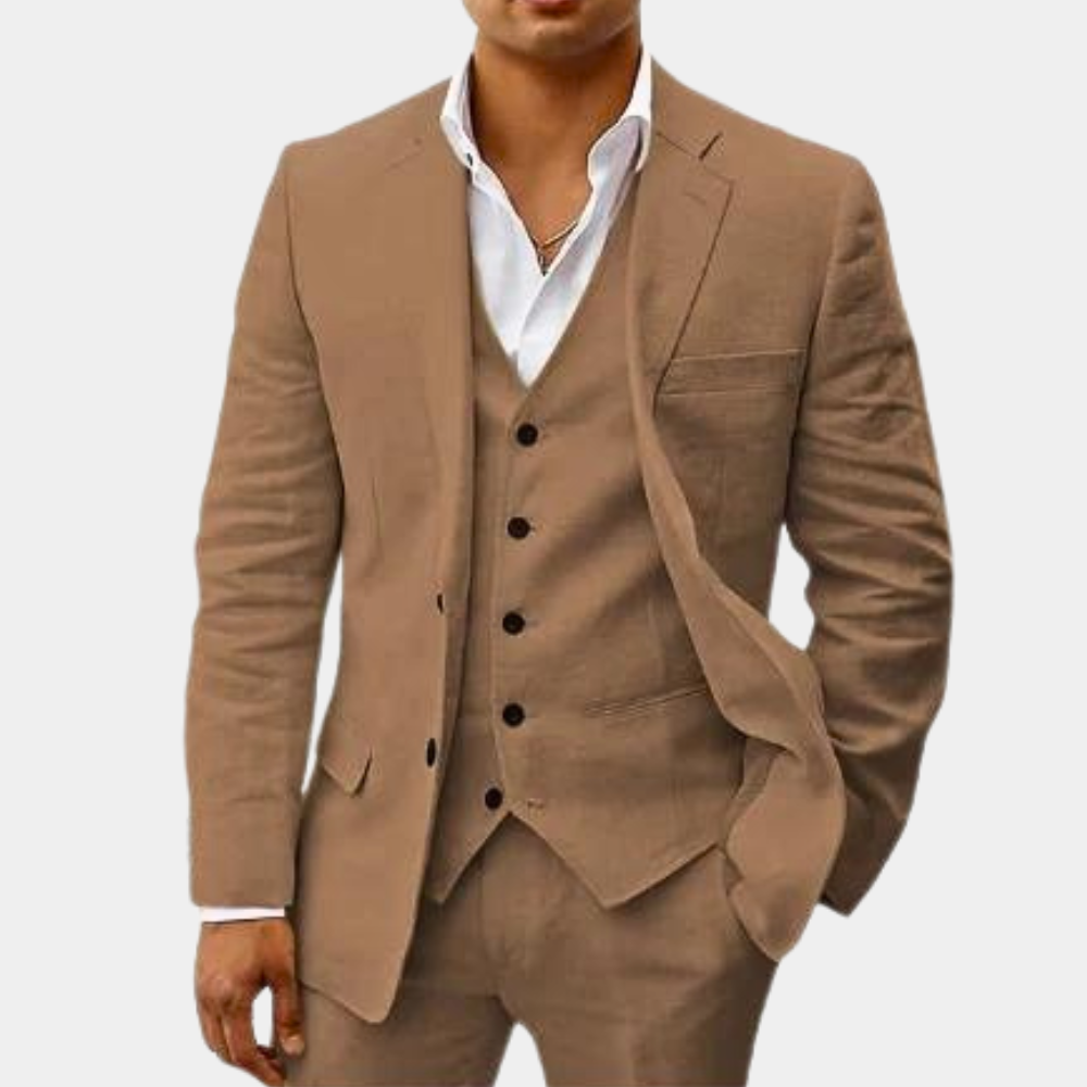 Variant image for Lorenz - Elegant Men's Summer Suit Set with Blazer, Vest, and Pants-6
