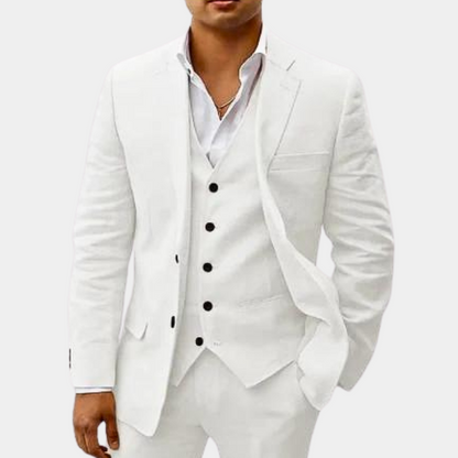 Lorenz - Elegant Men's Summer Suit Set with Blazer, Vest, and Pants-5