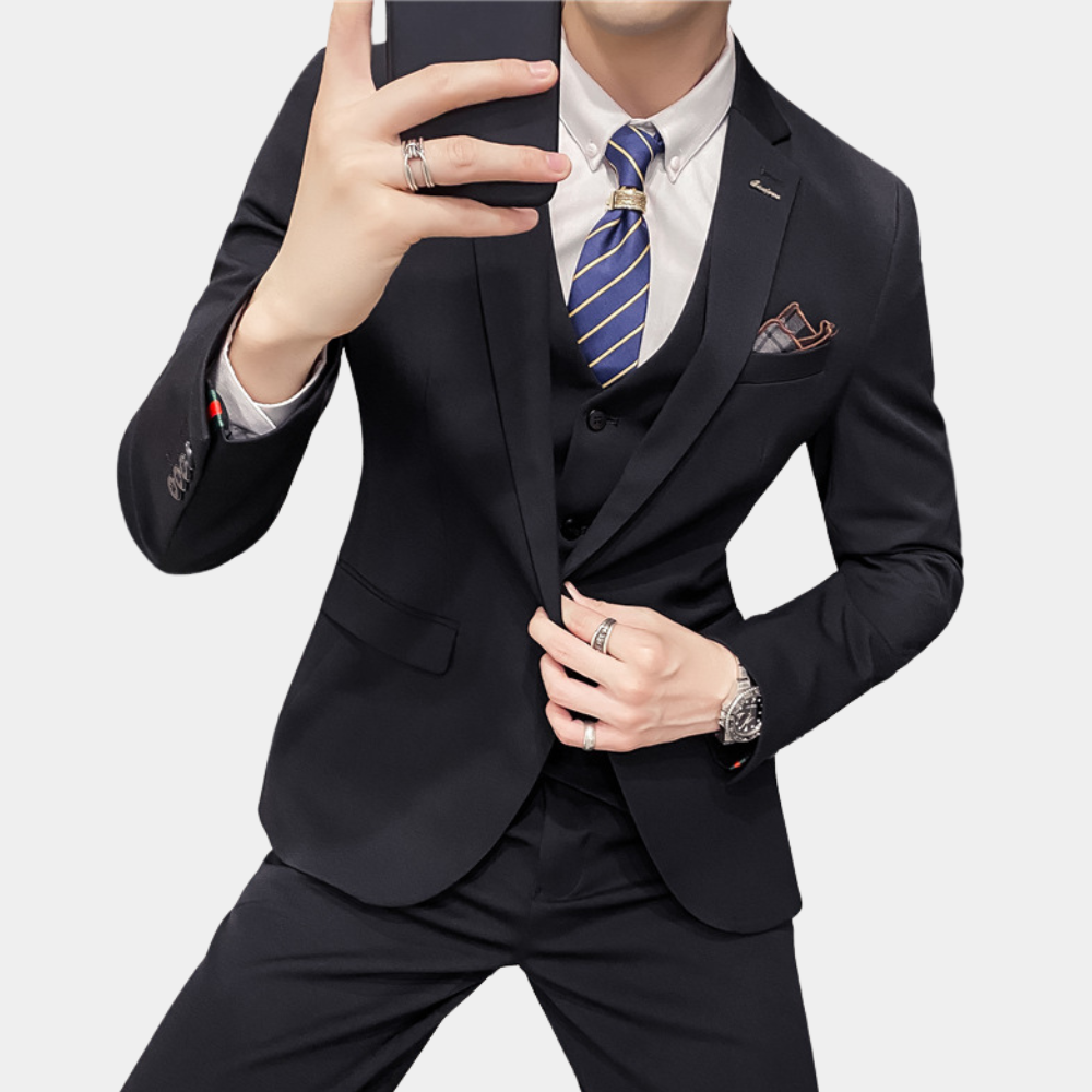Nikola - Luxury Three-Part Men's Suit Set for Comfort, Style & Versatility-2