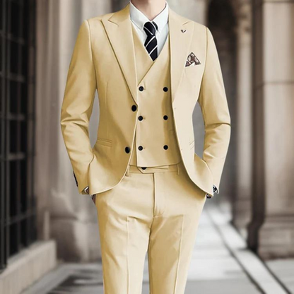 Patrik - Slim-Fit Three-Piece Men's Suit in Premium Cotton for Weddings-5