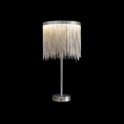 ChicGlow - Table Lamp with Sophisticated Tassel Details and Ambient Lighting