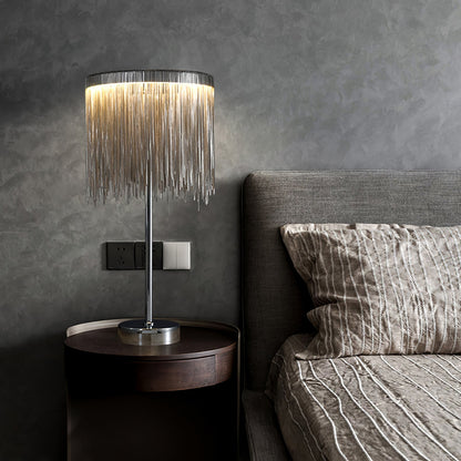 ChicGlow - Table Lamp with Sophisticated Tassel Details and Ambient Lighting