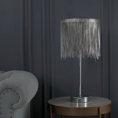 ChicGlow - Table Lamp with Sophisticated Tassel Details and Ambient Lighting
