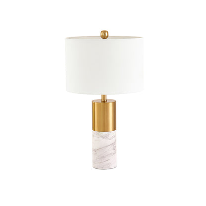 StoneRadiance - Elegant Bordlampe med Marmorbase og Moderne Linjer