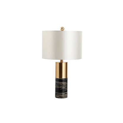 StoneRadiance - Elegant Bordlampe med Marmorbase og Moderne Linjer