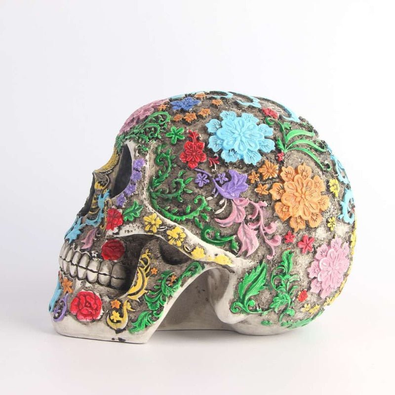 CalaveraCraft | Vibrant Handcrafted Sugar Skull Decorative Statue 1