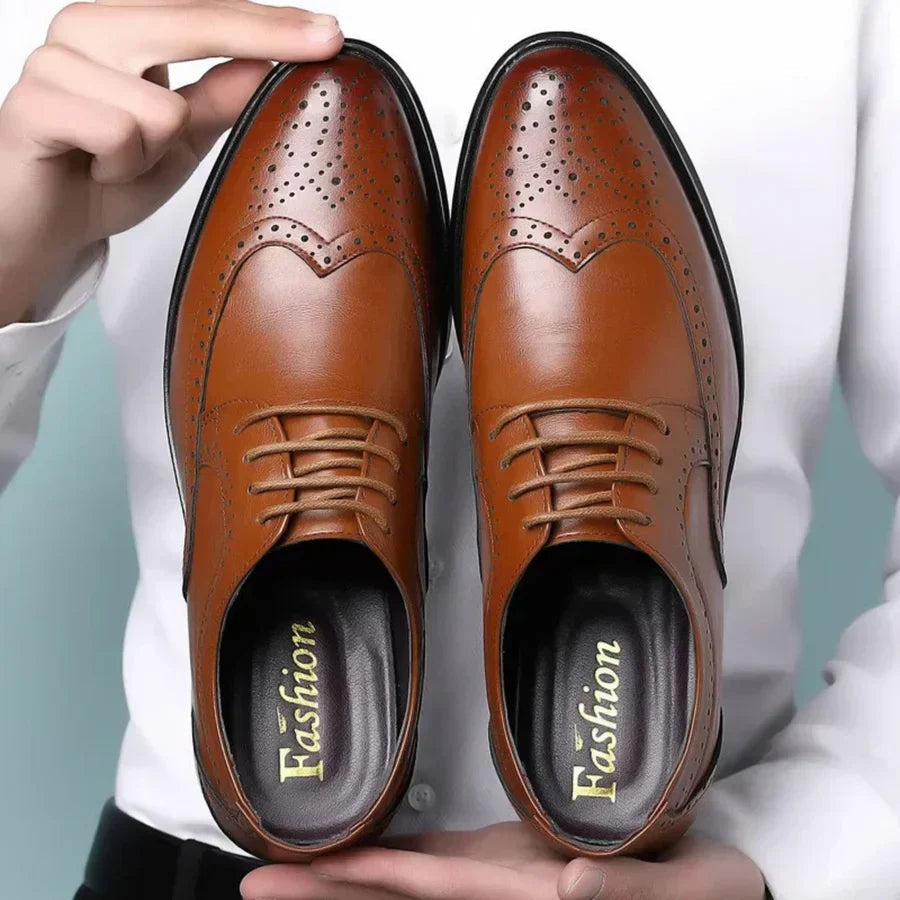 CalfLux | Stylish Elegant Men's Black Dress Shoes for Any Occasion 1