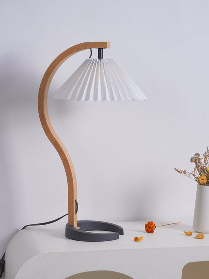 WoodFlow - Lampe de table avec des courbes naturelles et un design en bois