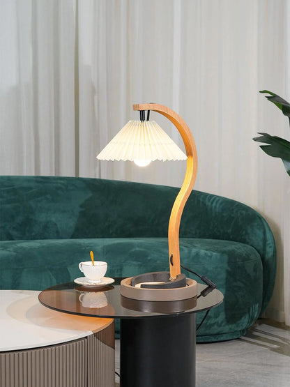 WoodFlow - Lampe de table avec des courbes naturelles et un design en bois