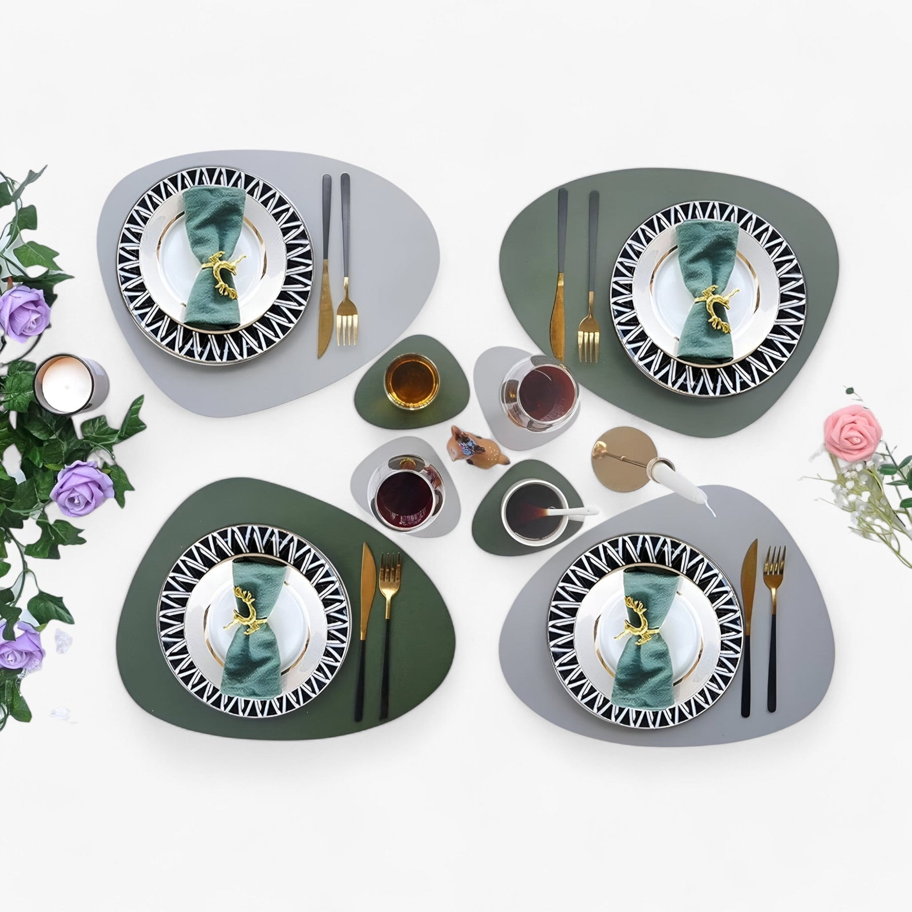 CasaVerde | Faux Leather Placemats – Reversible Dining Set for Stylish Table Settings 3