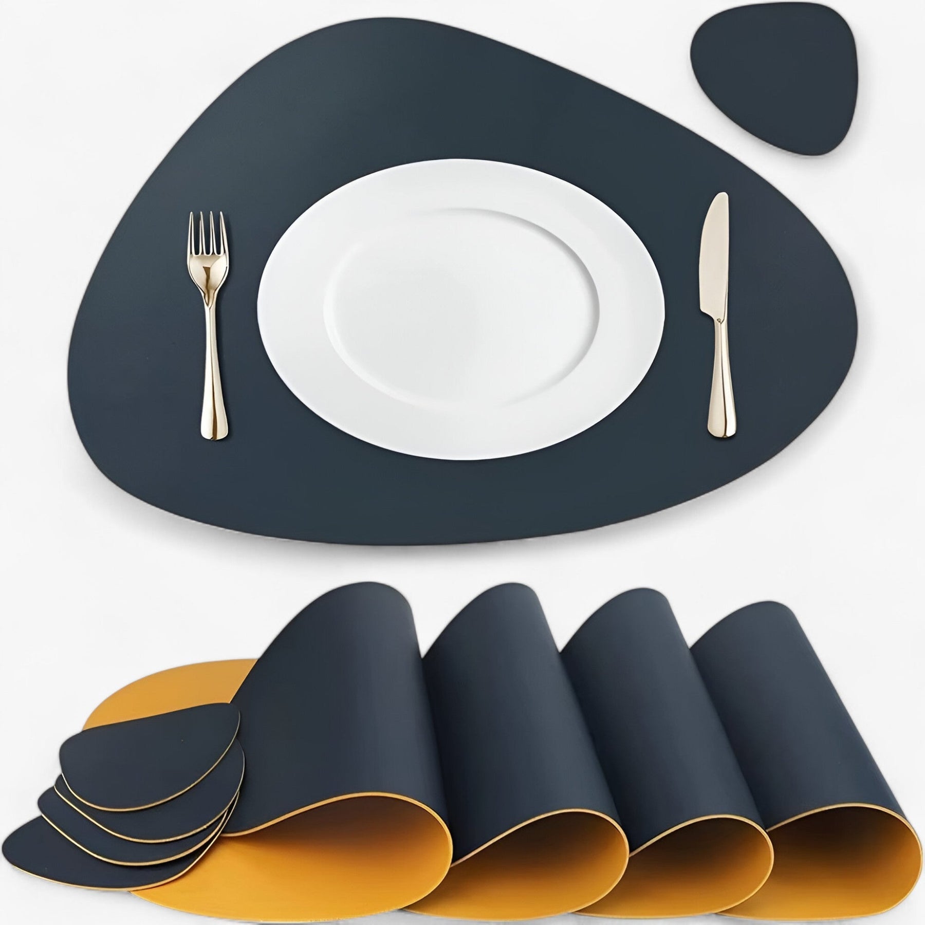 CasaVerde | Faux Leather Placemats – Reversible Dining Set for Stylish Table Settings 4