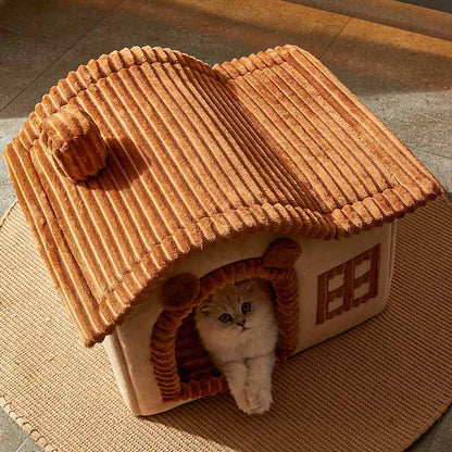 Cat Bed Soft House Style Indoor Enclosure 2