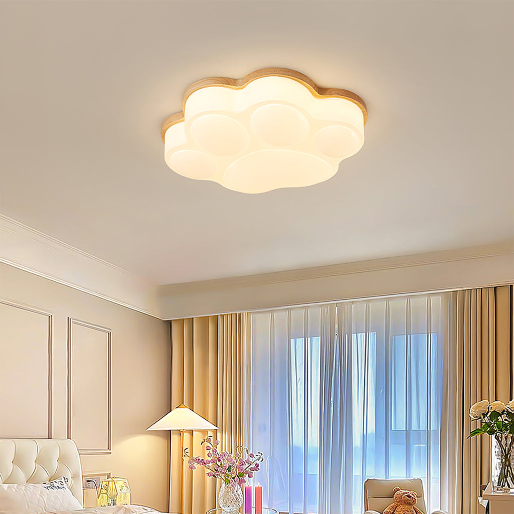 KittyLuxe - Lámpara de Techo con Diseño de Patita de Gato Juguetona y Brillo Sutil