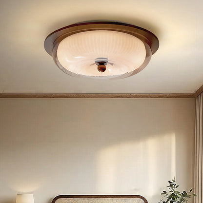 Ceiling lamp glass and wood 3