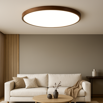 Ceiling lamp with dark wood grain 1