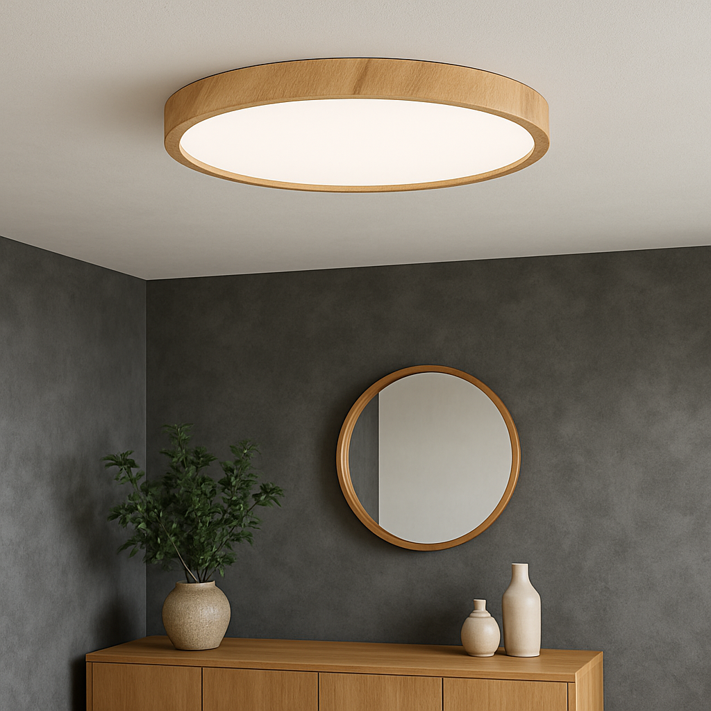 Ceiling lamp with wood grain 2