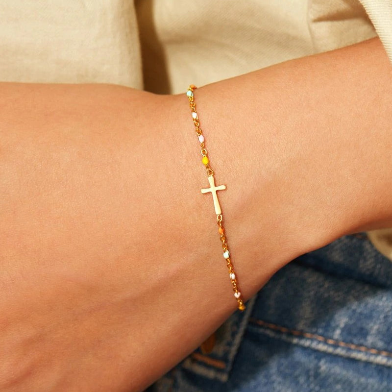 CelestialCross | Elegant Adjustable Silver Friendship Bracelet 6