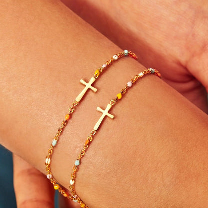CelestialCross | Elegant Adjustable Silver Friendship Bracelet 7