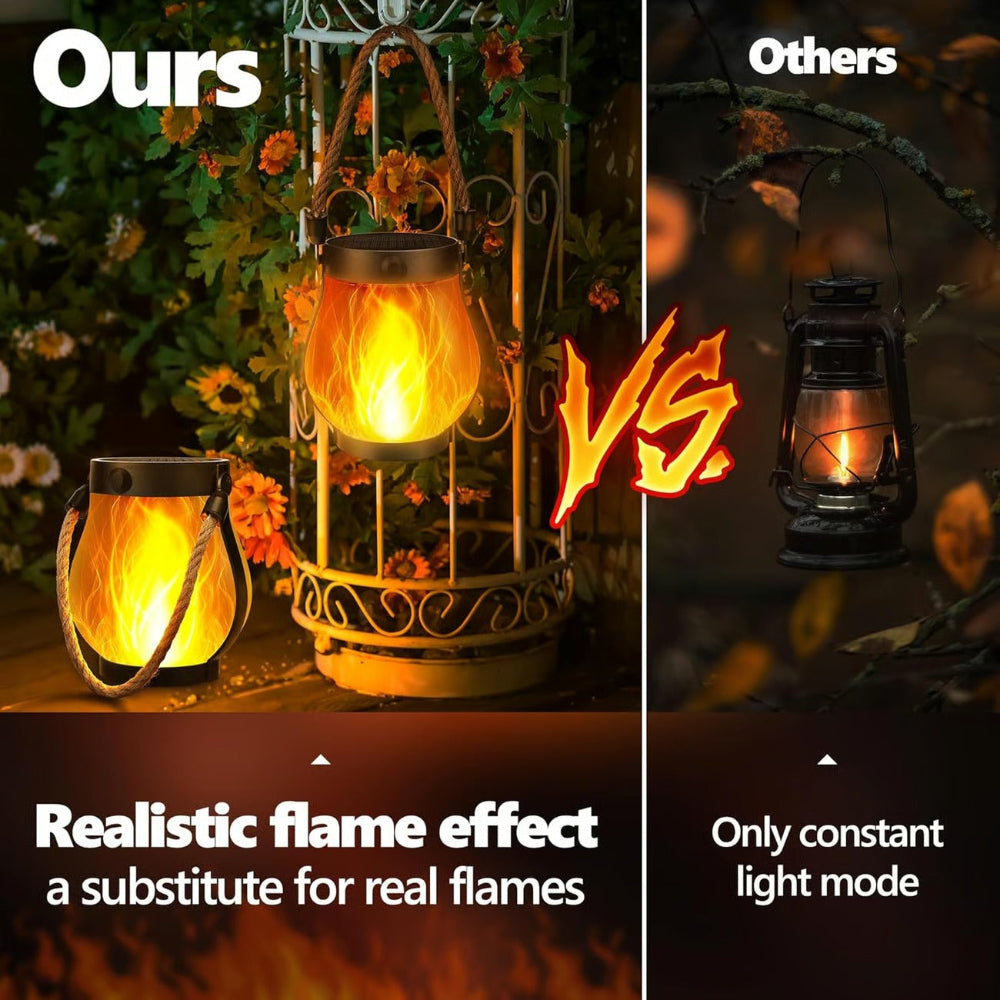 Centerpieces Solar Light Waterproof Lantern Flickering Garden Lamp 3