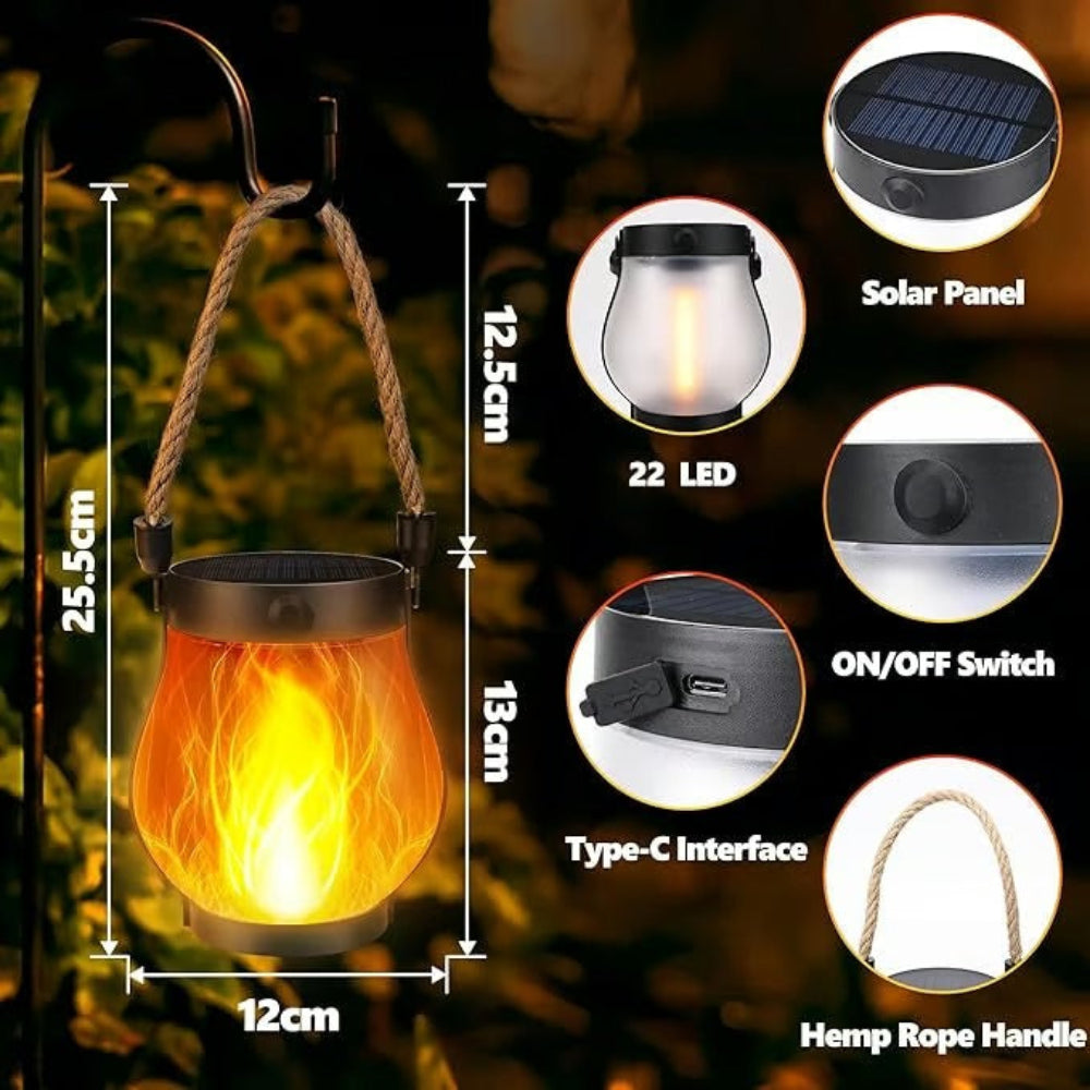 Centerpieces Solar Light Waterproof Lantern Flickering Garden Lamp 6