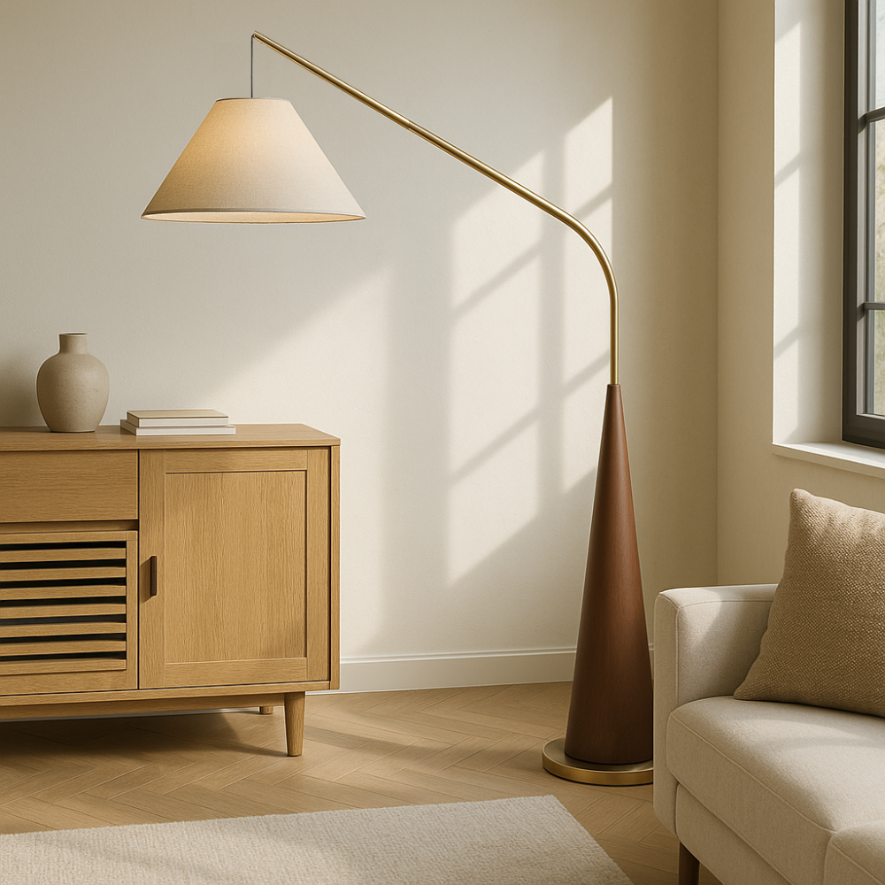 Charle's Wooden Arc Lamp 0