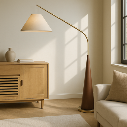 Charle's Wooden Arc Lamp 0