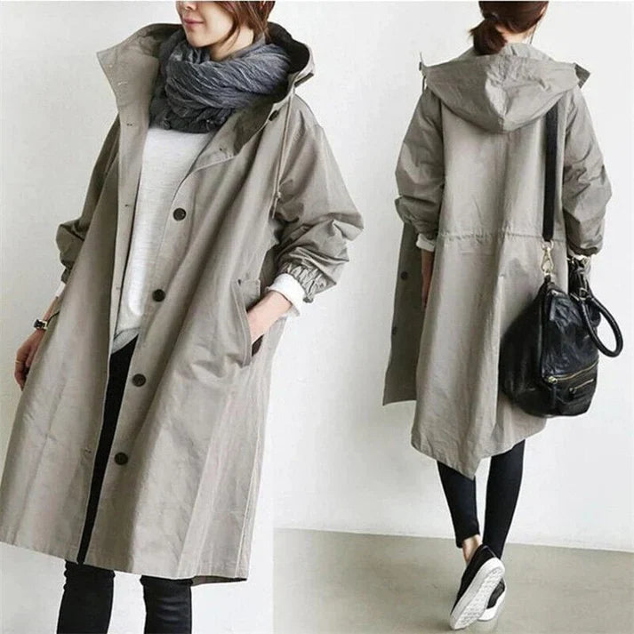 Clara | Stylish Relaxed Fit Oversized Trench Coat with Hood for Women 8