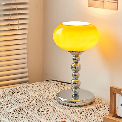 OrbitLume – Stylish Space-Age Glass and Chrome Table Lamp