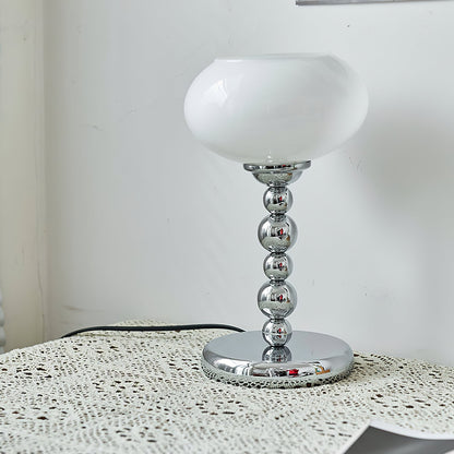 OrbitLume – Stylish Space-Age Glass and Chrome Table Lamp