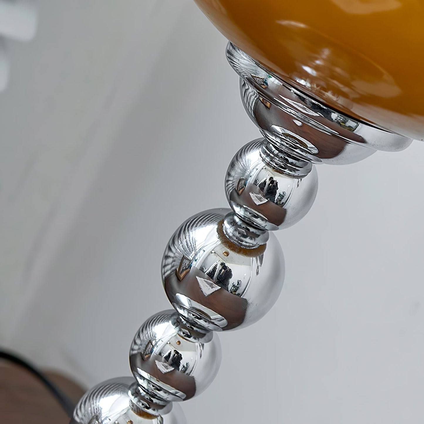 OrbitLume – Stylish Space-Age Glass and Chrome Table Lamp