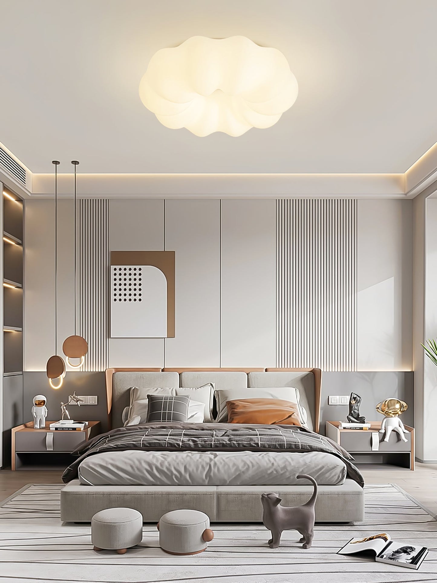 ZenLuxe - Lampada da soffitto con sottile influenza giapponese e illuminazione calda