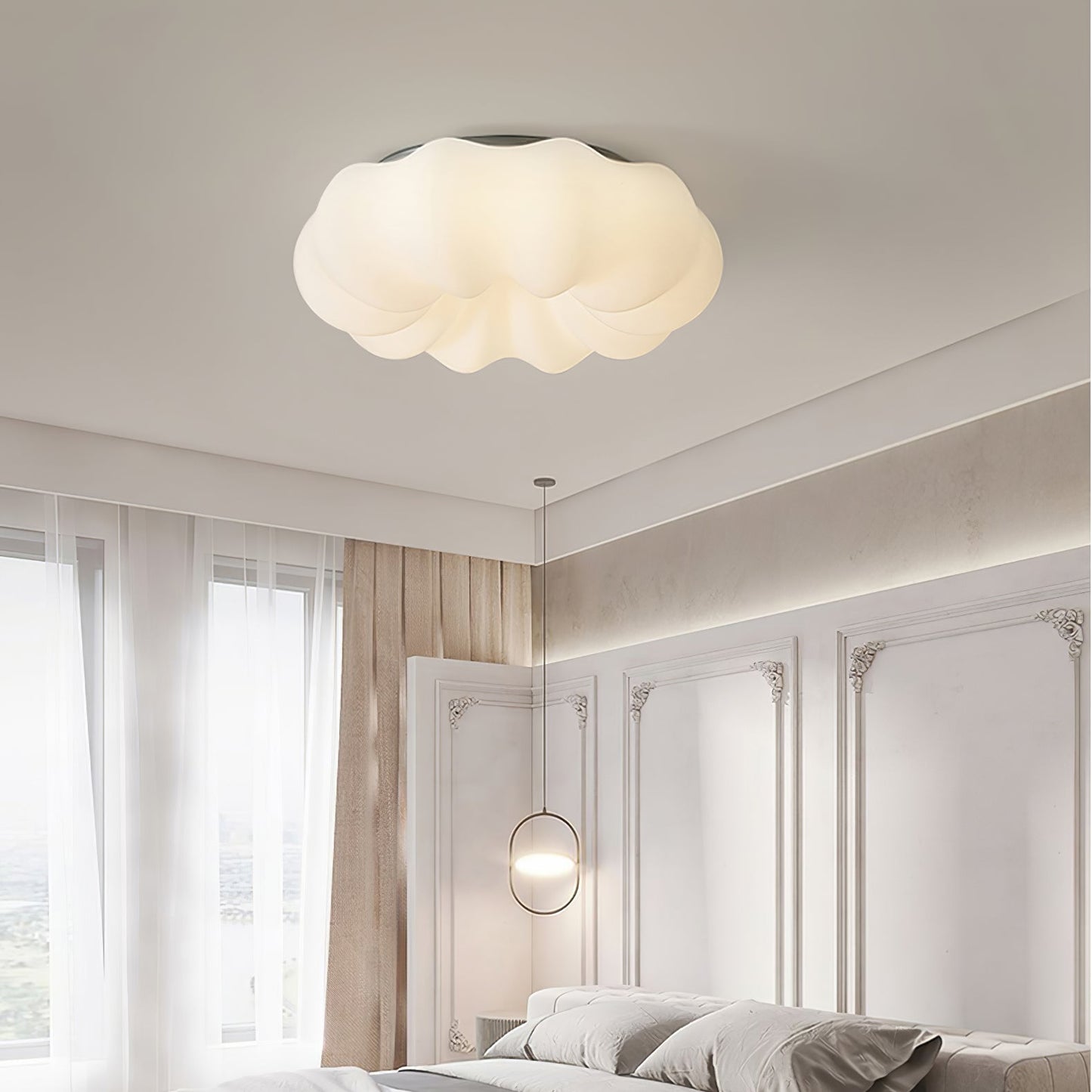 ZenLuxe - Lampada da soffitto con sottile influenza giapponese e illuminazione calda