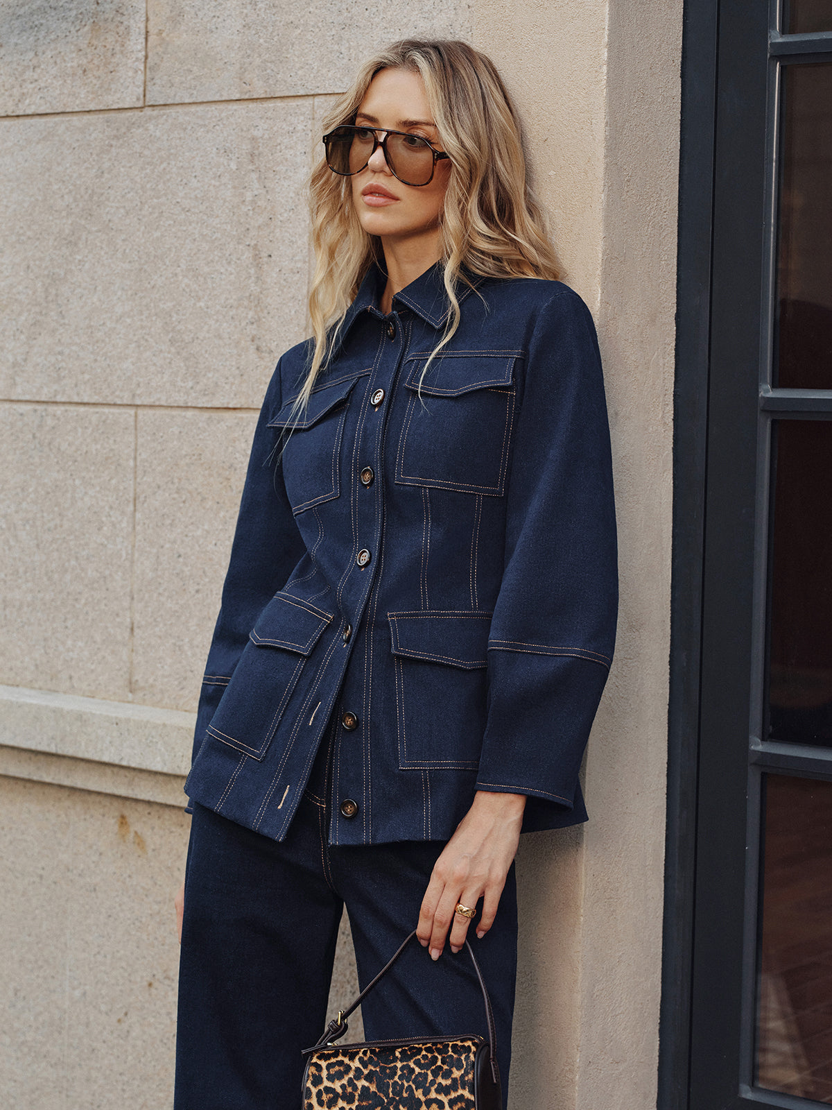 Contrast Stitching Denim Jacket 1