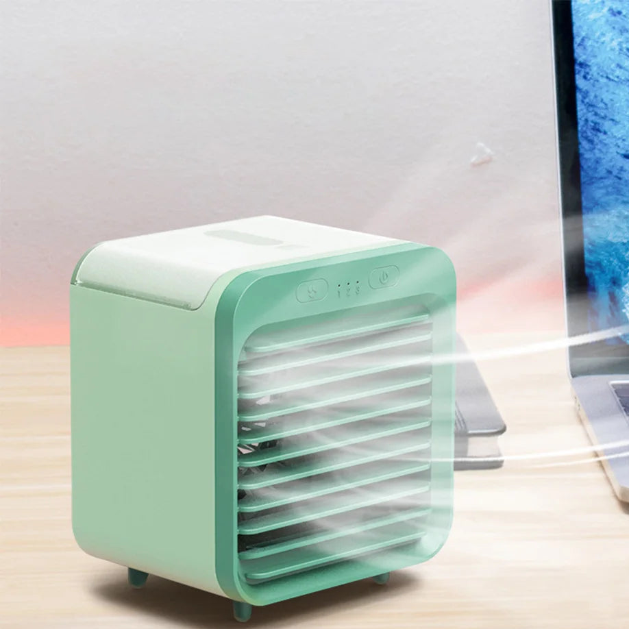Coolivio Mini Aircooler | Portable 3-in-1 USB fan with air humidification & cooling function | 3 levels | 2500mAh battery | For office, travel & at home 0