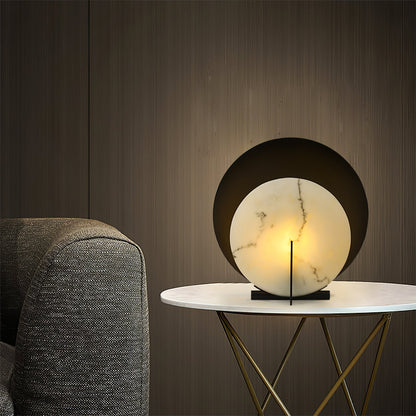 MoonLuxe – Elegant Alabaster Disk Lamp