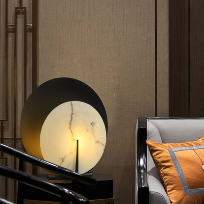 MoonLuxe – Elegant Alabaster Disk Lamp