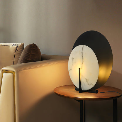 MoonLuxe – Elegant Alabaster Disk Lamp