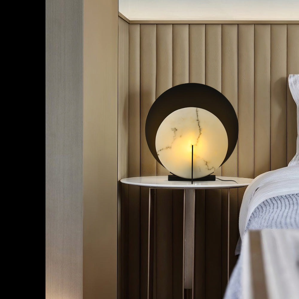 MoonLuxe – Elegant Alabaster Disk Lamp