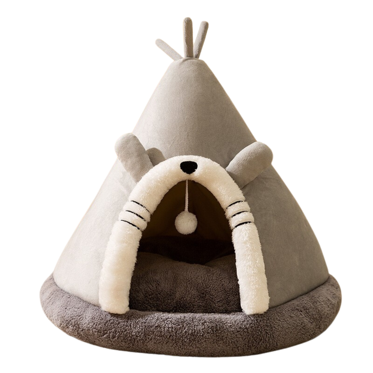 CozyNest | Elegant Soft Fleece Heated Cat Tent Bed 2